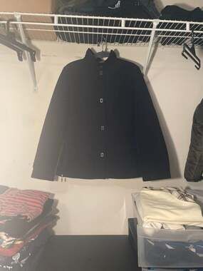 George Women's Black Quilted Zip and Snap Mock Neck Jacket